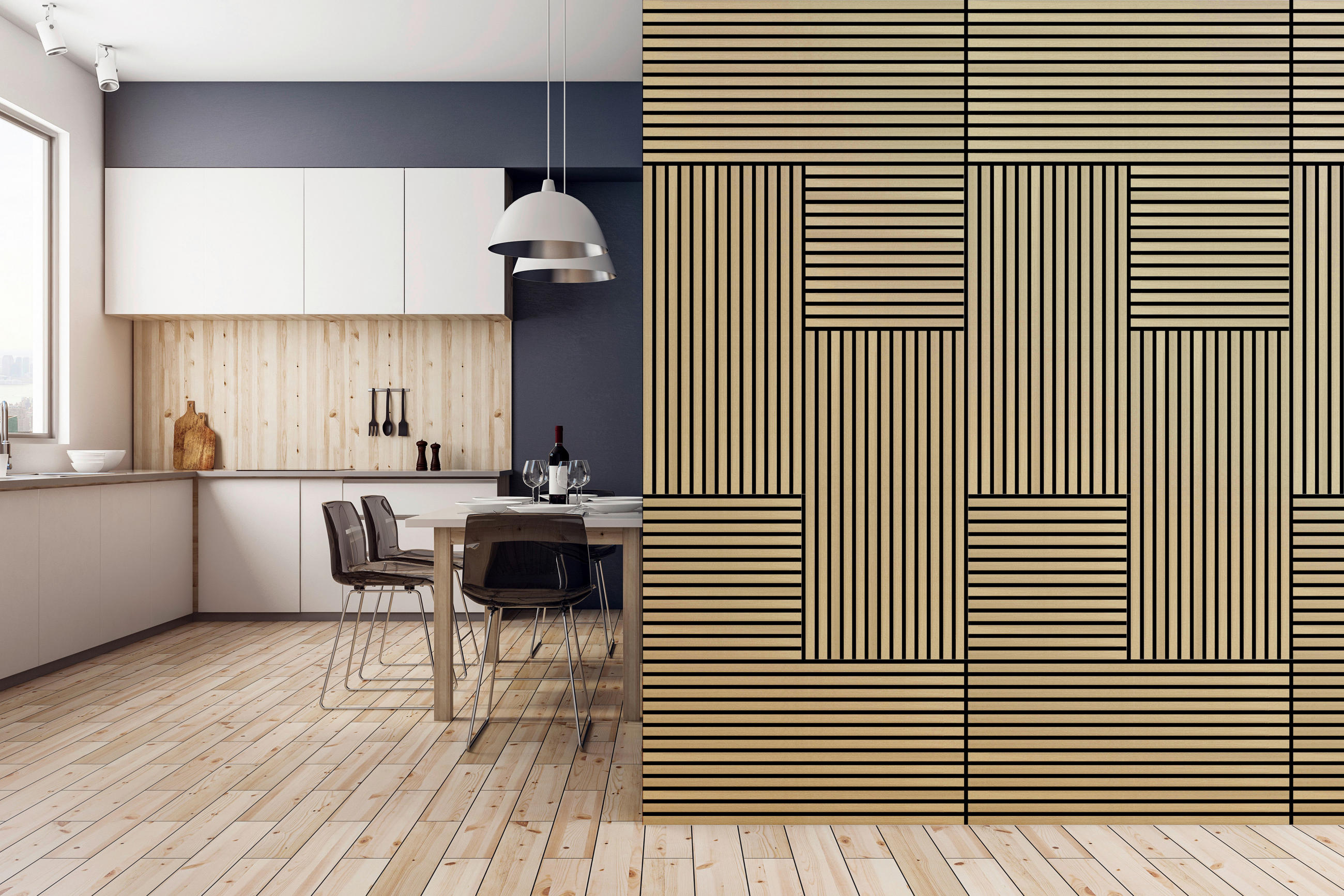 AKUSTIKPANEEL Echtholz Modular Wall System 52/104 cm  - Eichefarben, MODERN, Holzwerkstoff (52/104cm) - Jangal