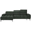 ECKSOFA in Webstoff Dunkelgrün  - Dunkelgrün/Schwarz, Design, Textil/Metall (177/270cm) - Welnova