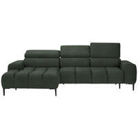 ECKSOFA in Webstoff Dunkelgrün  177/270 cm  - Dunkelgrün/Schwarz, Design, Textil/Metall (177/270cm) - Welnova