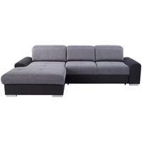 ECKSOFA in Webstoff Graphitfarben, Grau  - Silberfarben/Graphitfarben, Konventionell, Holz/Textil (203/286cm) - Livetastic