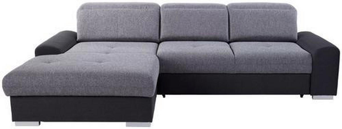 ECKSOFA in Webstoff Graphitfarben, Grau  - Silberfarben/Graphitfarben, Konventionell, Holz/Textil (203/286cm) - Livetastic