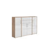 AKTENSCHRANK Sonoma Eiche, Weiß Hochglanz  - Weiß Hochglanz/Sonoma Eiche, MODERN, Holzwerkstoff (172,6/113,6/33cm) - MID.YOU