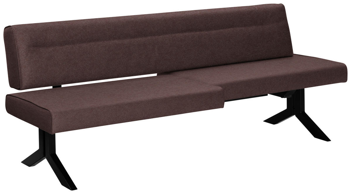 SITZBANK in Metall, Textil Dunkelbraun  - Dunkelbraun/Schwarz, Konventionell, Textil/Metall (220/87/70-86cm) - Moderano