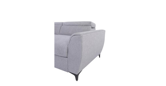 ECKSOFA Grau Velours  - Schwarz/Grau, KONVENTIONELL, Textil/Metall (217/255cm) - Carryhome