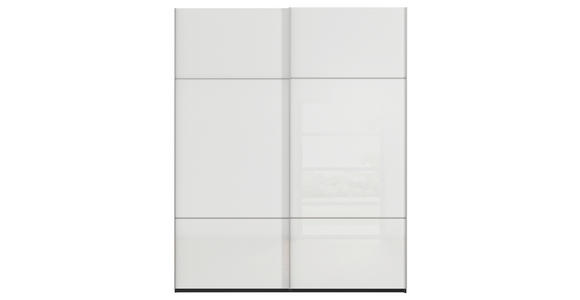 SCHWEBETÜRENSCHRANK 162/223/68 cm 2-türig Schwarz, Weiß - Alufarben/Schwarz, KONVENTIONELL, Glas/Holzwerkstoff (162/223/68cm) - Novel