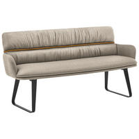 SITZBANK 180/86/68 cm Mikrofaser Greige, Currygelb  - Currygelb/Greige, Design, Textil/Metall (180/86/68cm) - Valdera