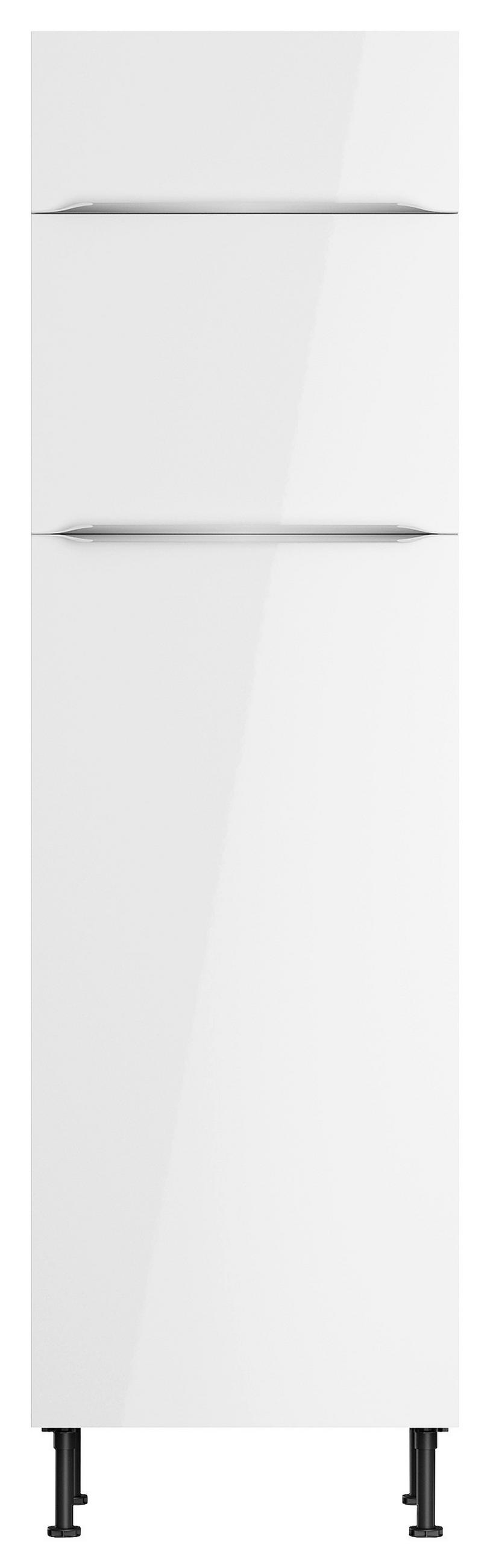 GERÄTEUMBAUSCHRANK 60/211,8/58,1 cm  in Weiß Hochglanz  - Edelstahlfarben/Weiß Hochglanz, Basics, Holzwerkstoff/Metall (60/211,8/58,1cm) - Optifit