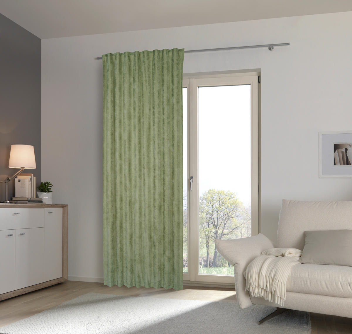 DRAPERIE CONFECȚIONATĂ opac  - verde, Basics, textil (135/245cm) - Esposa