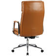 CHEFSESSEL Lederlook Chromfarben, Cognac  - Chromfarben/Cognac, KONVENTIONELL, Leder/Kunststoff (63,5/113/120,5/65,5cm) - Novel