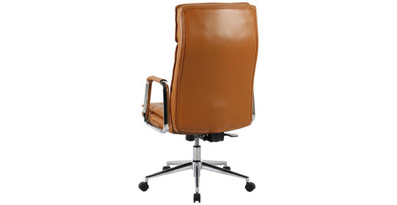 CHEFSESSEL Lederlook Chromfarben, Cognac  - Chromfarben/Cognac, KONVENTIONELL, Leder/Kunststoff (63,5/113/120,5/65,5cm) - Novel