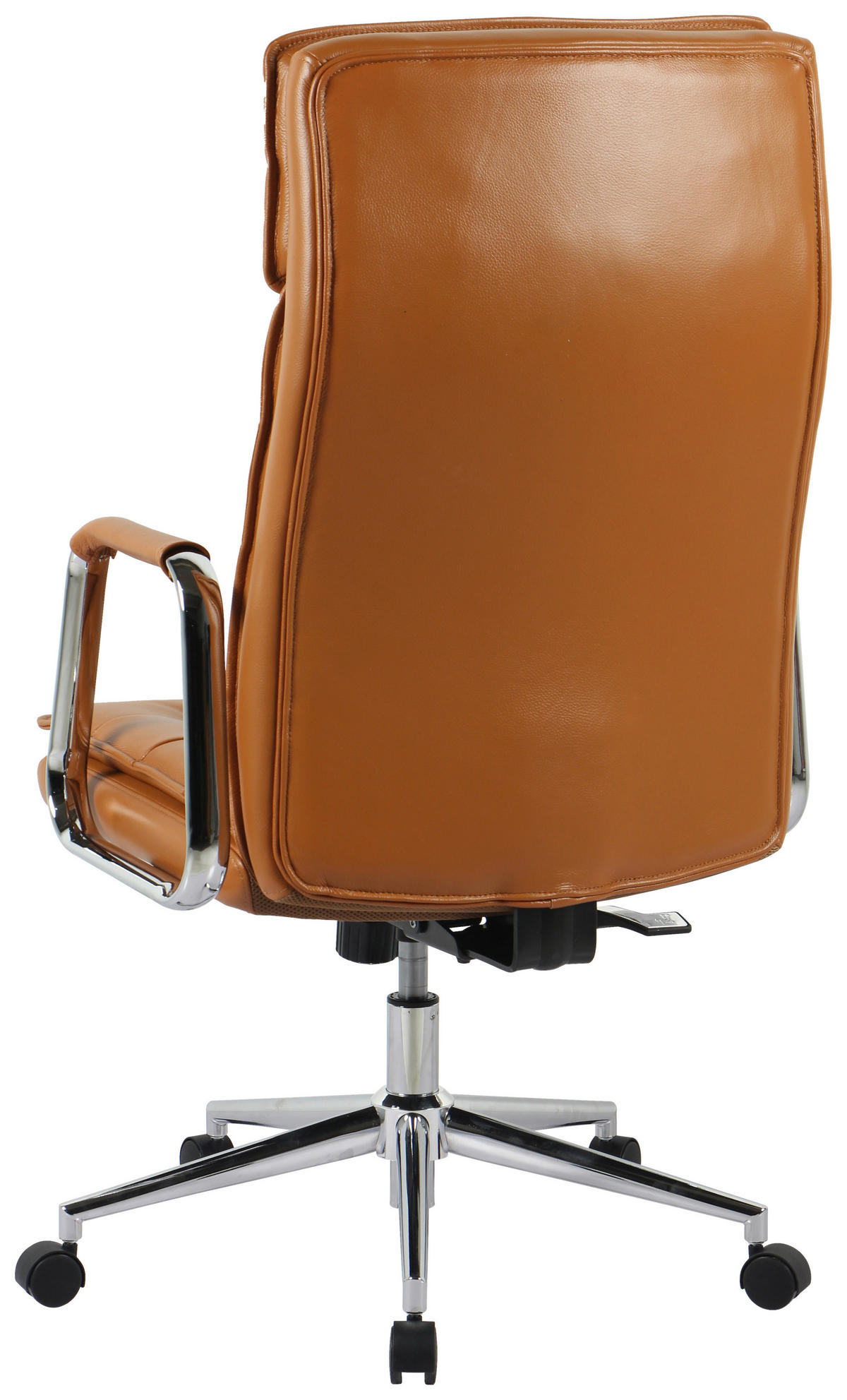 KANCELÁRSKE KRESLO, vzhľad kože, chrómová, koňaková - chrómová/koňaková, Konventionell, kov/koža (63,5/113/120,5/65,5cm) - Novel