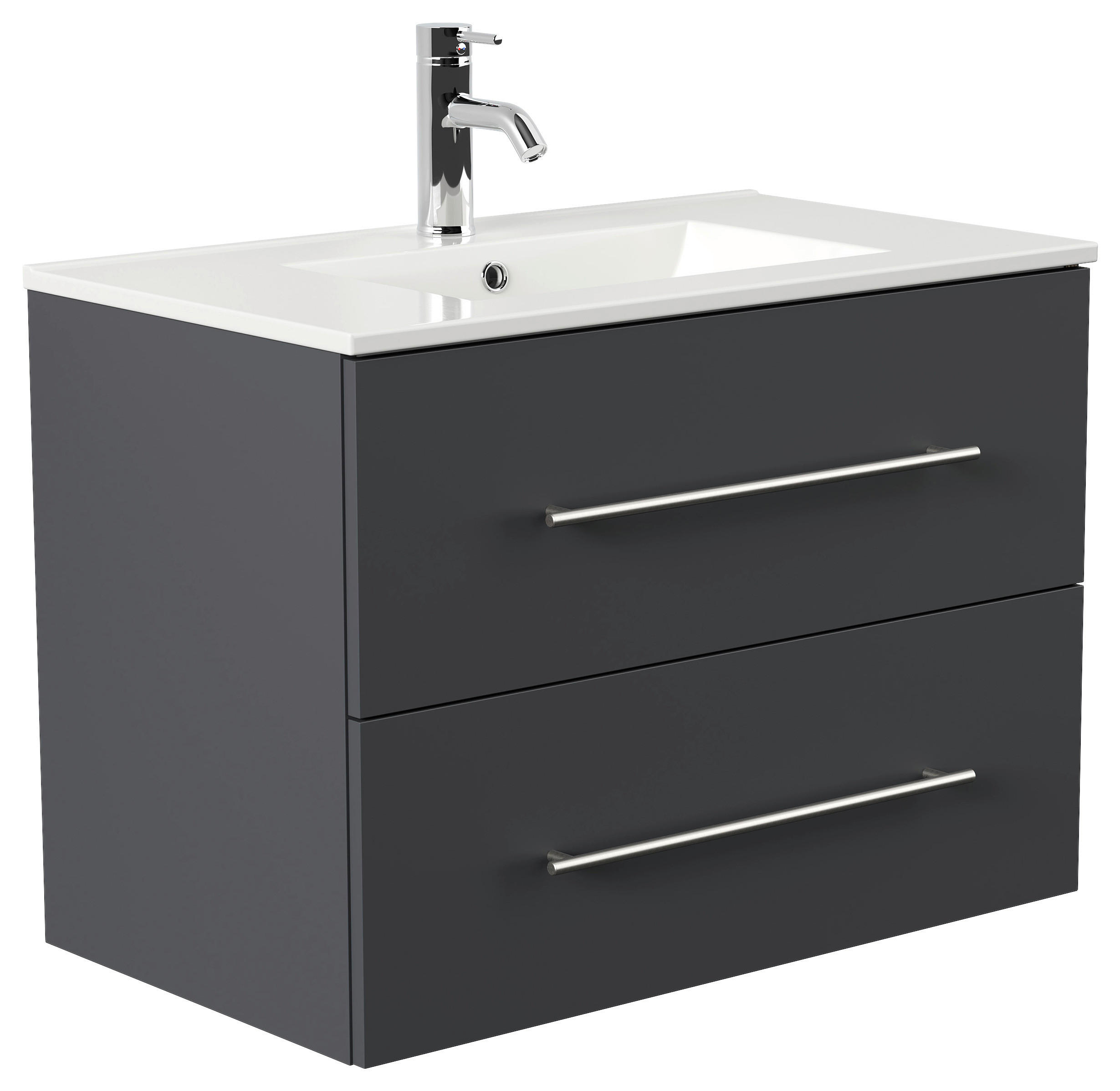 WASCHTISCHKOMBI 81 cm  - Graphitfarben/Weiß, Basics, Keramik/Holzwerkstoff (81cm) - MID.YOU