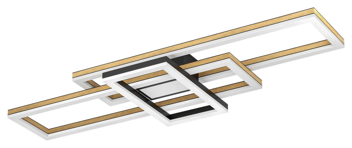 LED-DECKENLEUCHTE 116/40/10 cm   - Ahornfarben/Schwarz, Design, Metall (116/40/10cm)