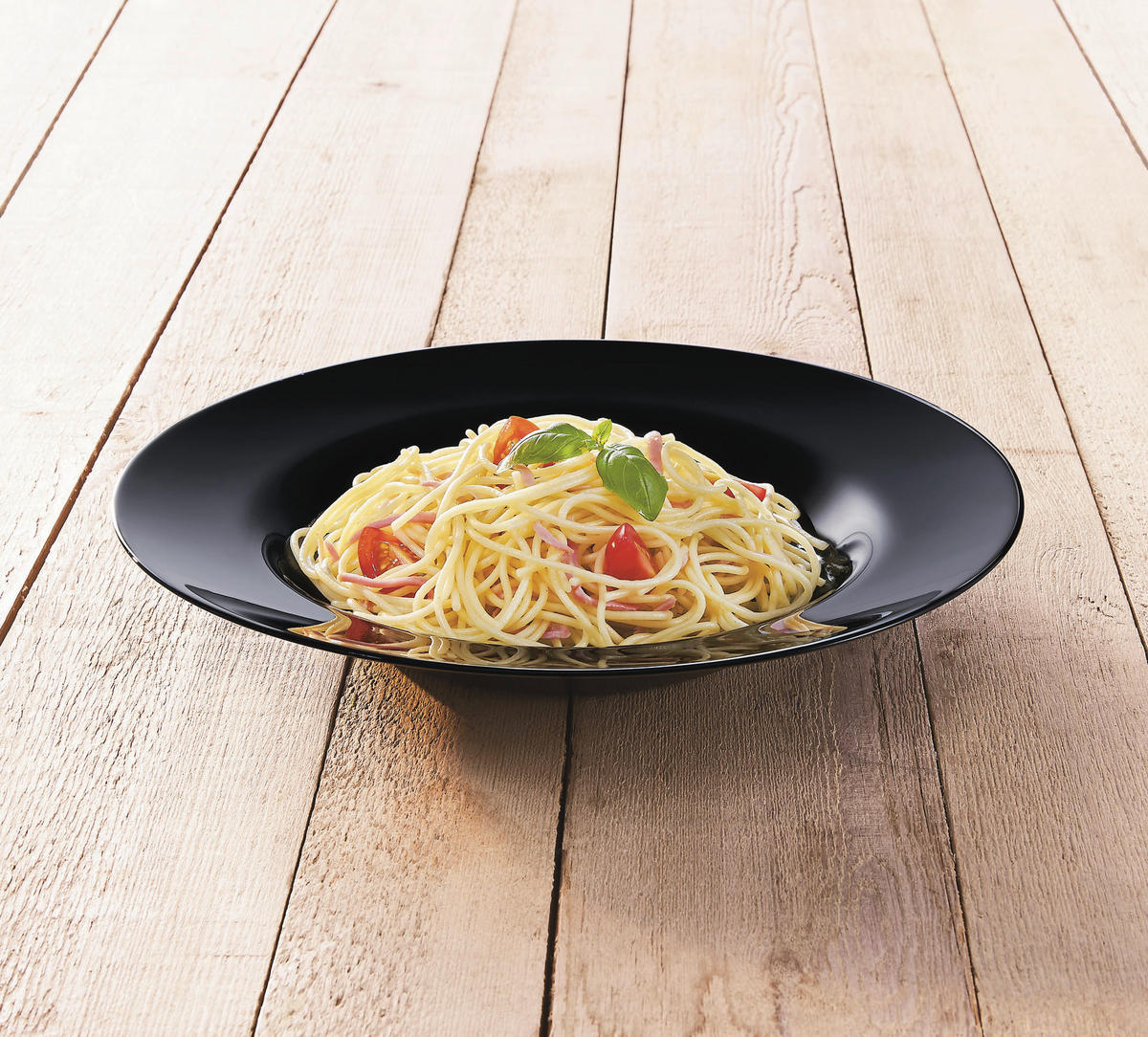 PASTATELLER 6-teilig Italien Party Schwarz  - Schwarz, Basics, Glas (5/29cm) - Creatable