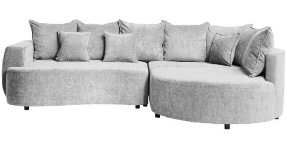 ECKSOFA  in Chenille Hellgrau  307/194 cm  - Hellgrau/Schwarz, Design, Kunststoff/Textil (307/194cm) - Carryhome