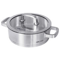 SERVIERPFANNE  - Edelstahlfarben, Basics, Glas/Metall (24/8cm) - Am Cook