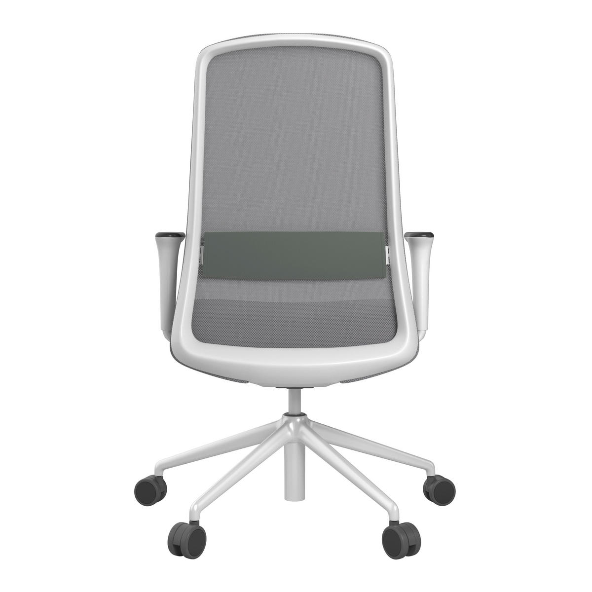 DREHSTUHL Lederlook Grau, Weiß, Olivgrün  - Weiß/Olivgrün, MODERN, Kunststoff/Textil (70/103-115/70cm)