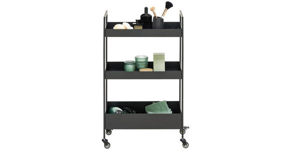 SERVIERWAGEN Schwarz  - Schwarz, Design, Kunststoff/Metall (50/86/30cm) - Xora