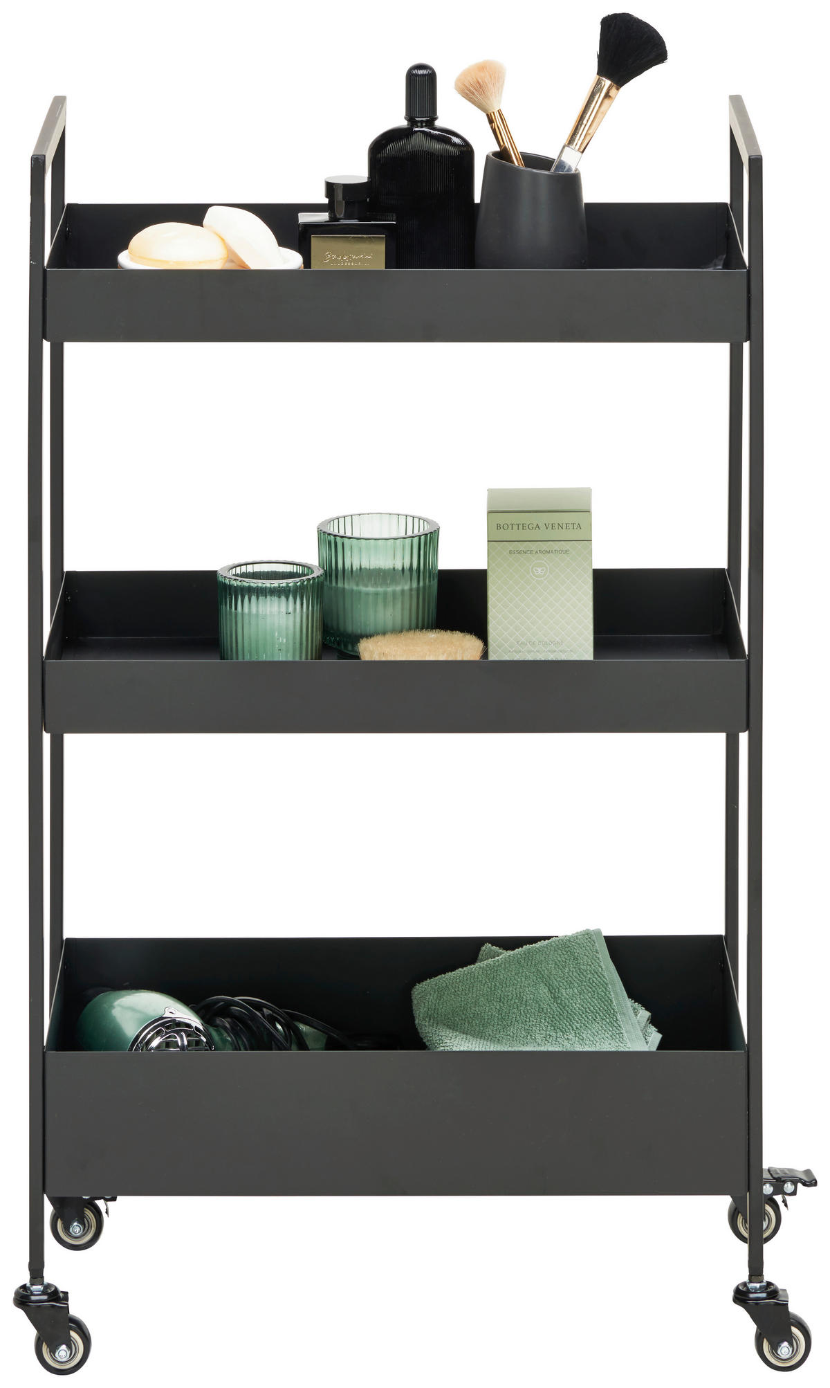 SERVIERWAGEN Schwarz  - Schwarz, Design, Kunststoff/Metall (50/86/30cm) - Xora