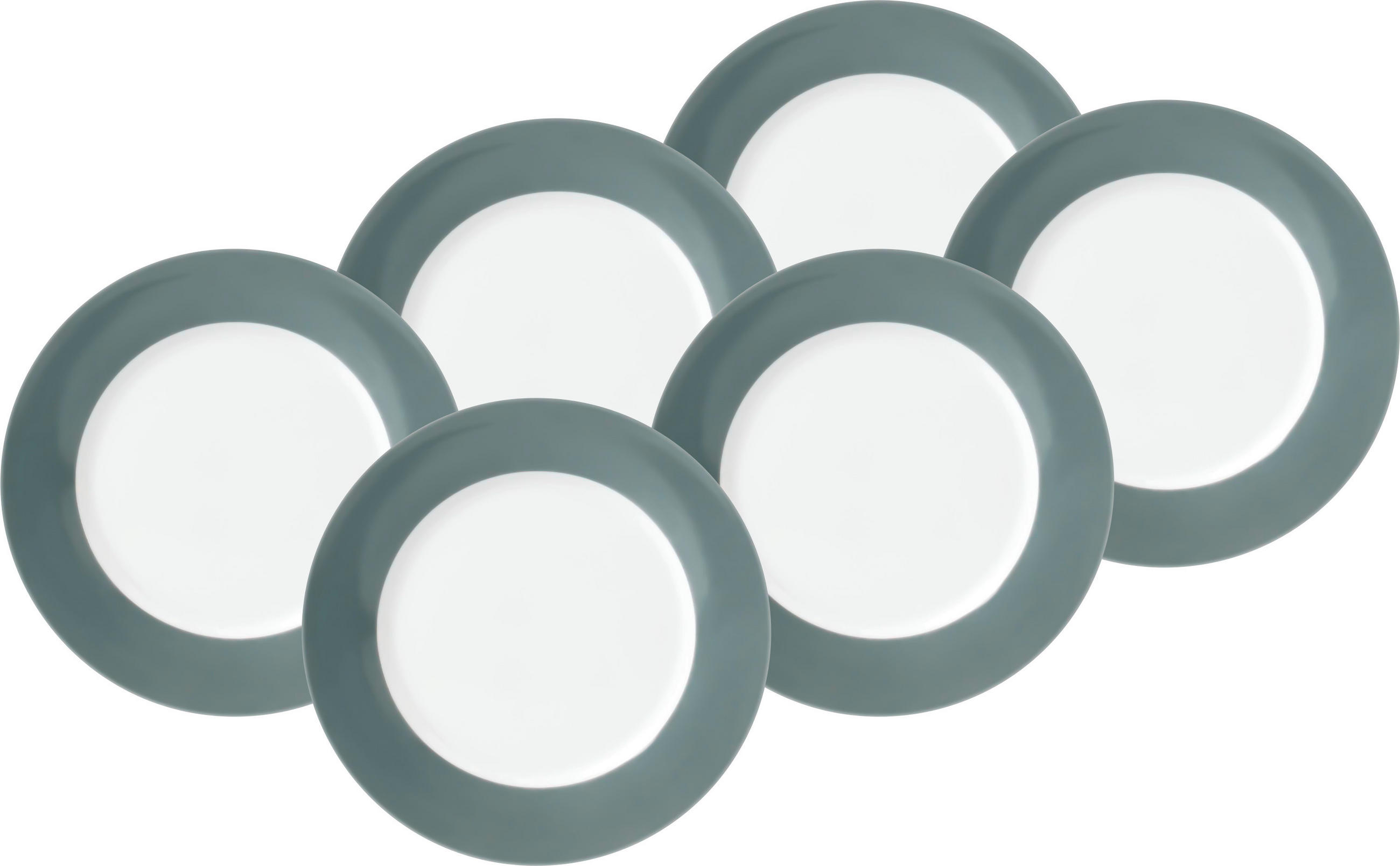 SPEISETELLERSET VARIO 6-teilig  - Weiß/Grau, Basics, Keramik (26,5cm) - Van Well