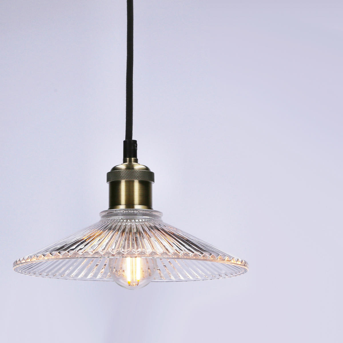 PENDELLAMPA Chester 21/21/90 cm  - svart, Klassisk, metall/glas (21/21/90cm)