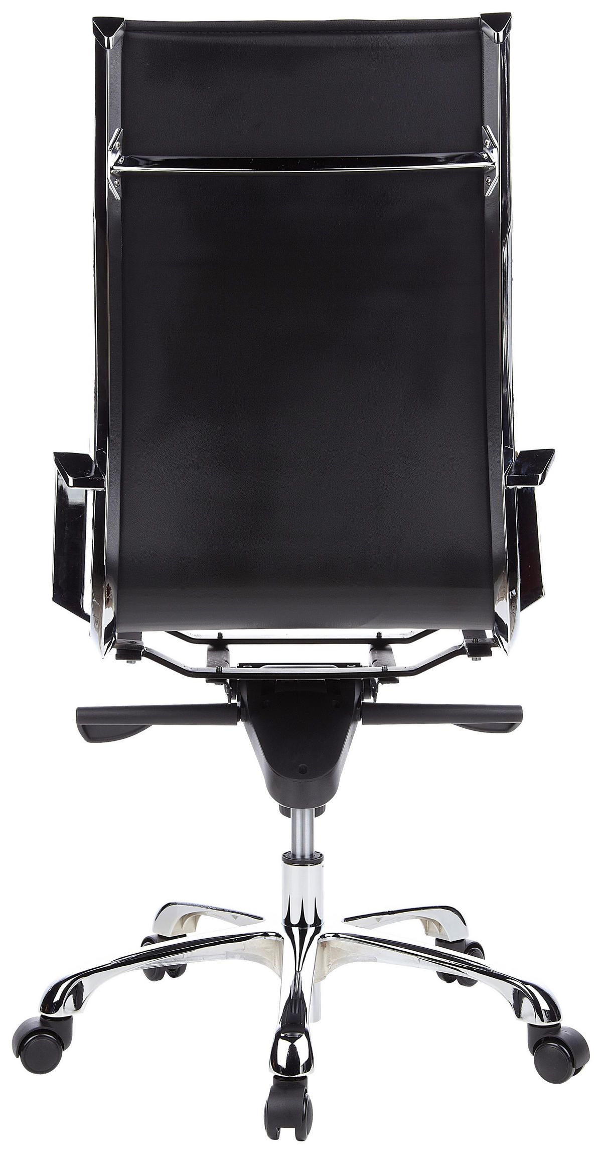 KONFERENČNI STOL usnje črna  - srebrne barve/črna, Moderno, kovina/usnje (62cm) - MID.YOU