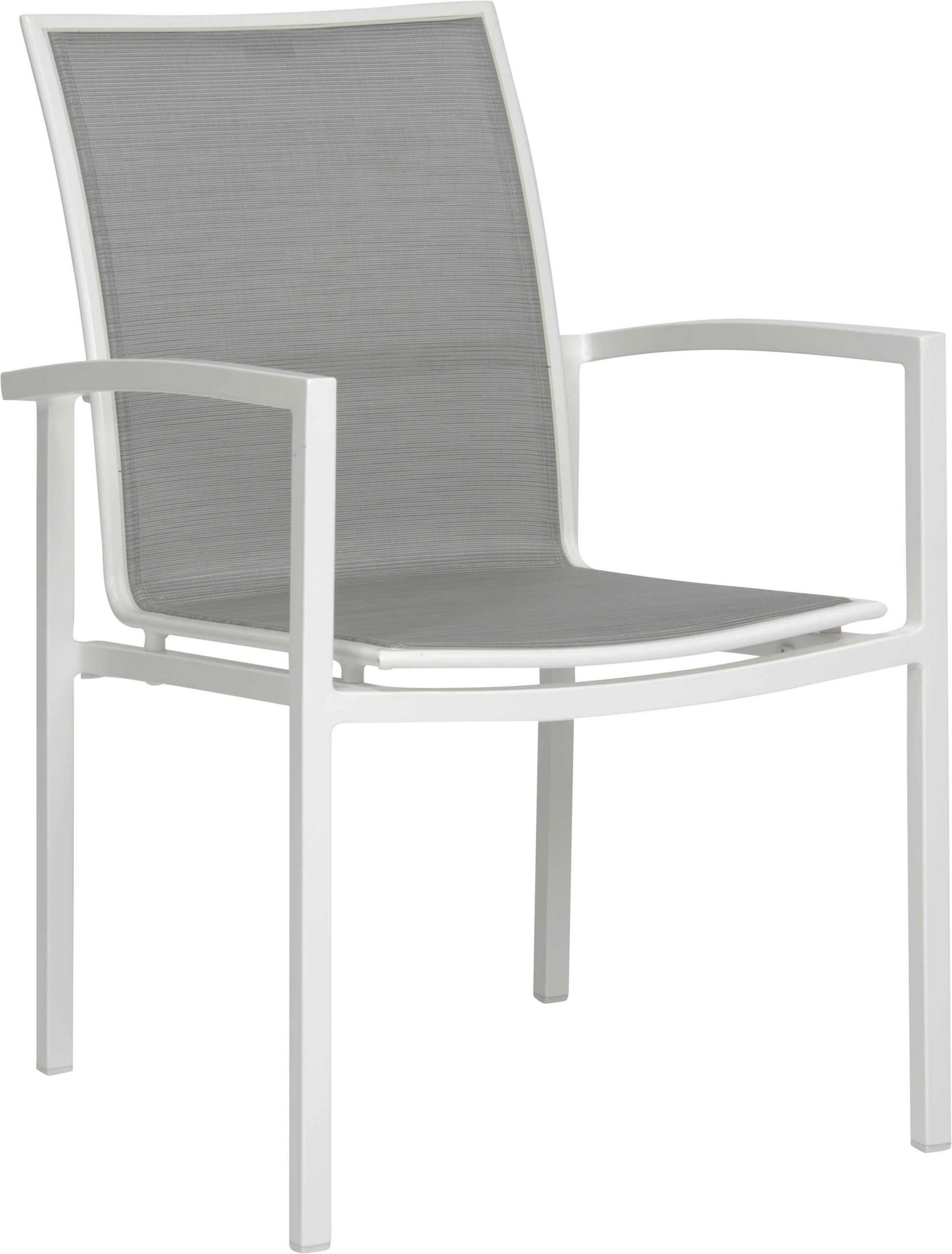 STAPELSESSEL Aluminium Grau, Weiß  - Silberfarben/Weiß, Basics, Textil/Metall (58/66/89cm) - Stern
