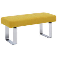 HOCKERBANK 113/51/48 cm   - Edelstahlfarben/Gelb, Design, Textil/Metall (113/51/48cm) - Moderano