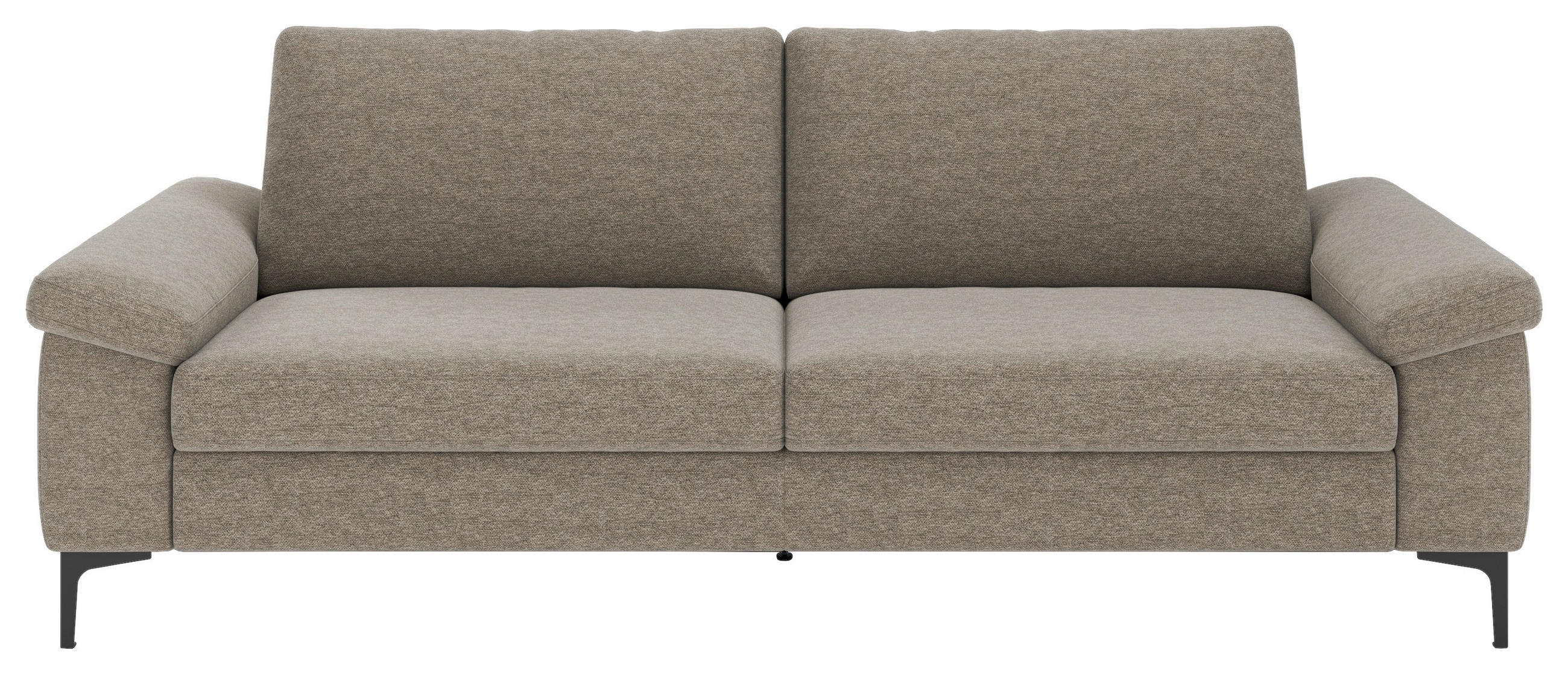 3-SITZER-SOFA Flachgewebe Taupe  - Taupe/Schwarz, Design, Holzwerkstoff/Textil (226/89/97cm) - Pure Home Lifestyle