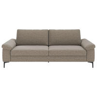 3-SITZER-SOFA Flachgewebe Taupe  - Taupe/Schwarz, Design, Holzwerkstoff/Textil (226/89/97cm) - Pure Home Lifestyle