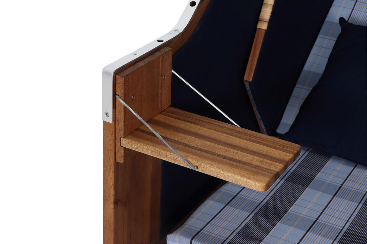 STRANDKORB - Blau, KONVENTIONELL, Holz/Kunststoff (120/80/165cm) - Siena Garden