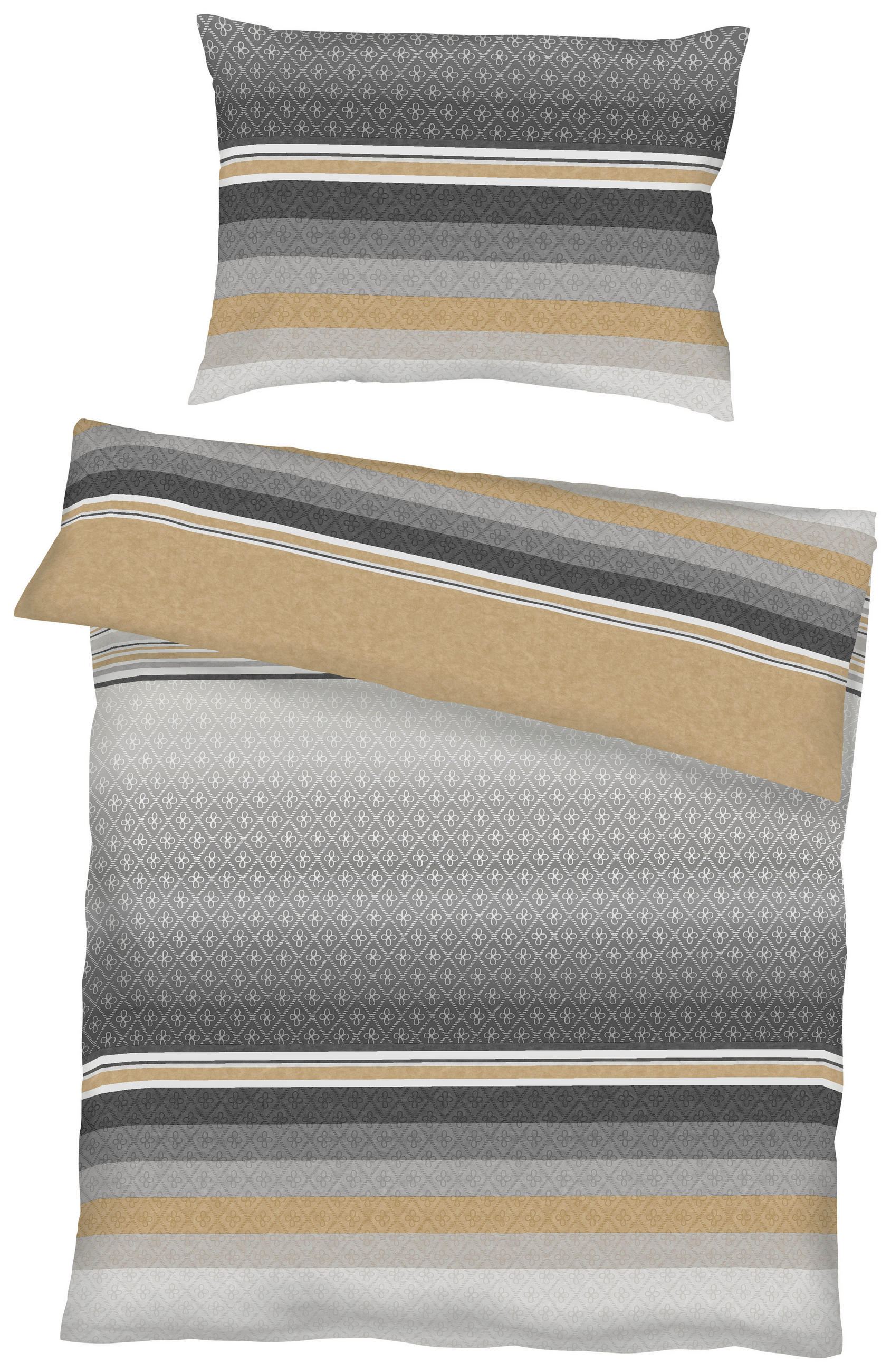 BETTWÄSCHE Jahreskollektion Makosatin 140/200 cm  - Edelstahlfarben, Design, Textil (140/200cm) - Kaeppel