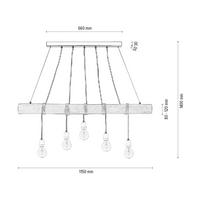 HÄNGELEUCHTE 115/68/140 cm  - Weiß Hochglanz/Hellgrau, Natur, Holz/Keramik (115/68/140cm)