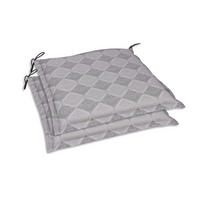 GARTENSITZKISSENSET in Grau Raute  - Grau, Basics, Textil (45/5/47cm)