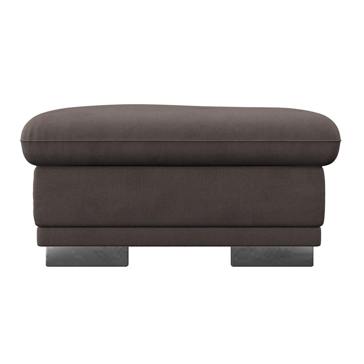 HOCKER in Textil Braun  - Chromfarben/Braun, Konventionell, Textil/Metall (97/47/67cm) - MID.YOU