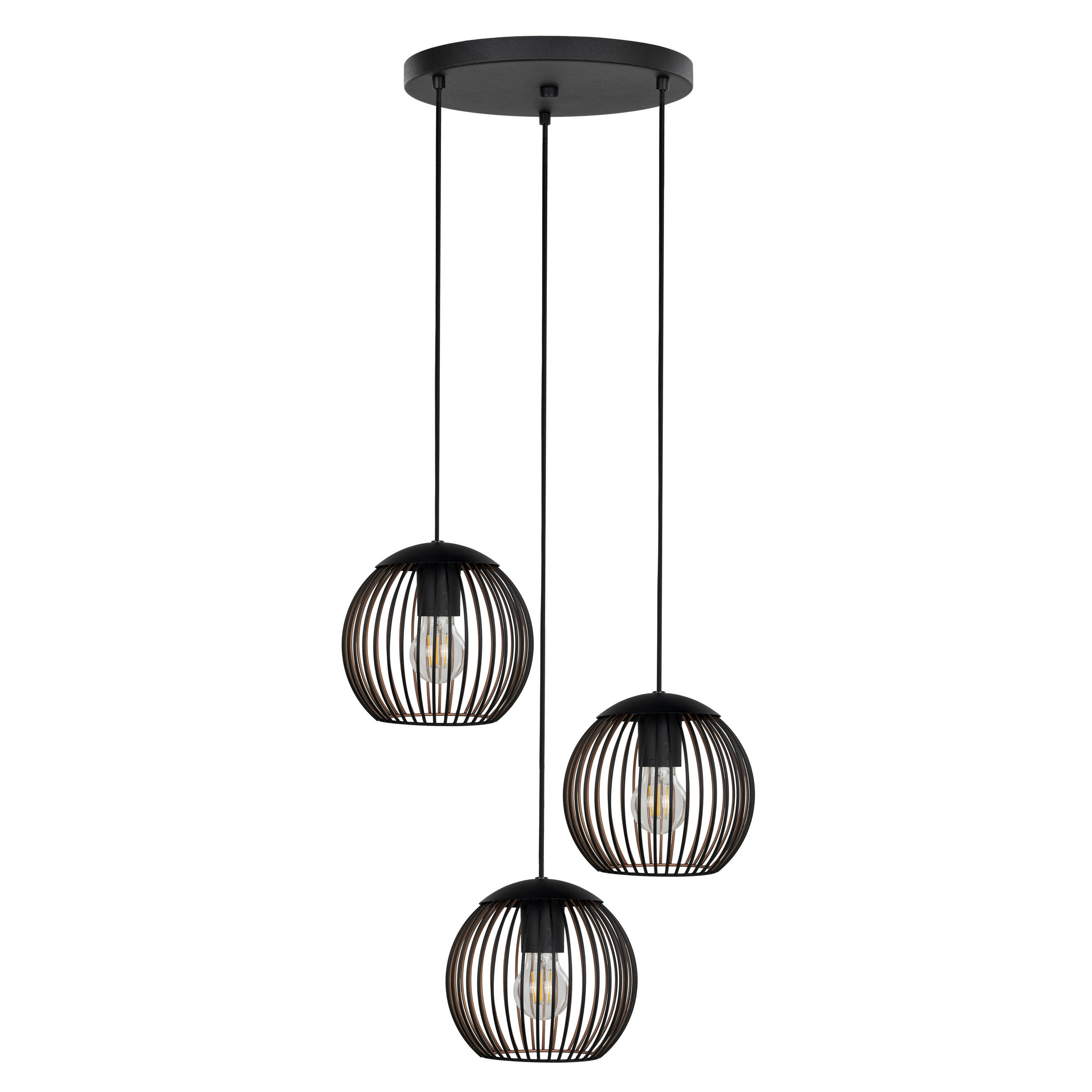 HÄNGELEUCHTE ALMANZORA 46,5/130 cm   - Schwarz/Bronzefarben, Trend, Metall (46,5/130cm) - Eglo