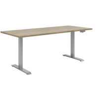 SCHREIBTISCH 175/80/72 cm Eichefarben höhenverstellbar, in verschiedenen Holz-Dekoren erhältlich elektrisch höhenverstellbar  - Eichefarben/Silberfarben, Konventionell, Holzwerkstoff/Metall (175/80/72cm) - Voleo