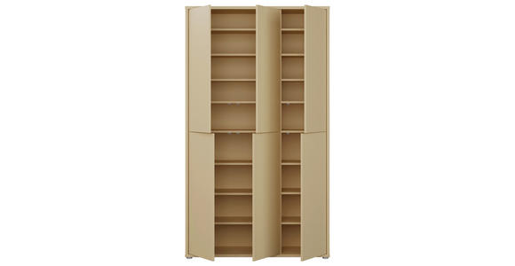 SCHUHSCHRANK  in 109,2/191,9/34,9 cm  - Hellgelb/Grau, MODERN, Holzwerkstoff/Kunststoff (109,2/191,9/34,9cm) - Carryhome