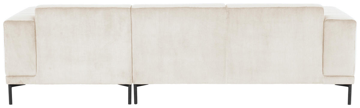 ECKSOFA ERNO Beige Cord  - Beige/Schwarz, Design, Textil/Metall (262/183cm) - MID.YOU
