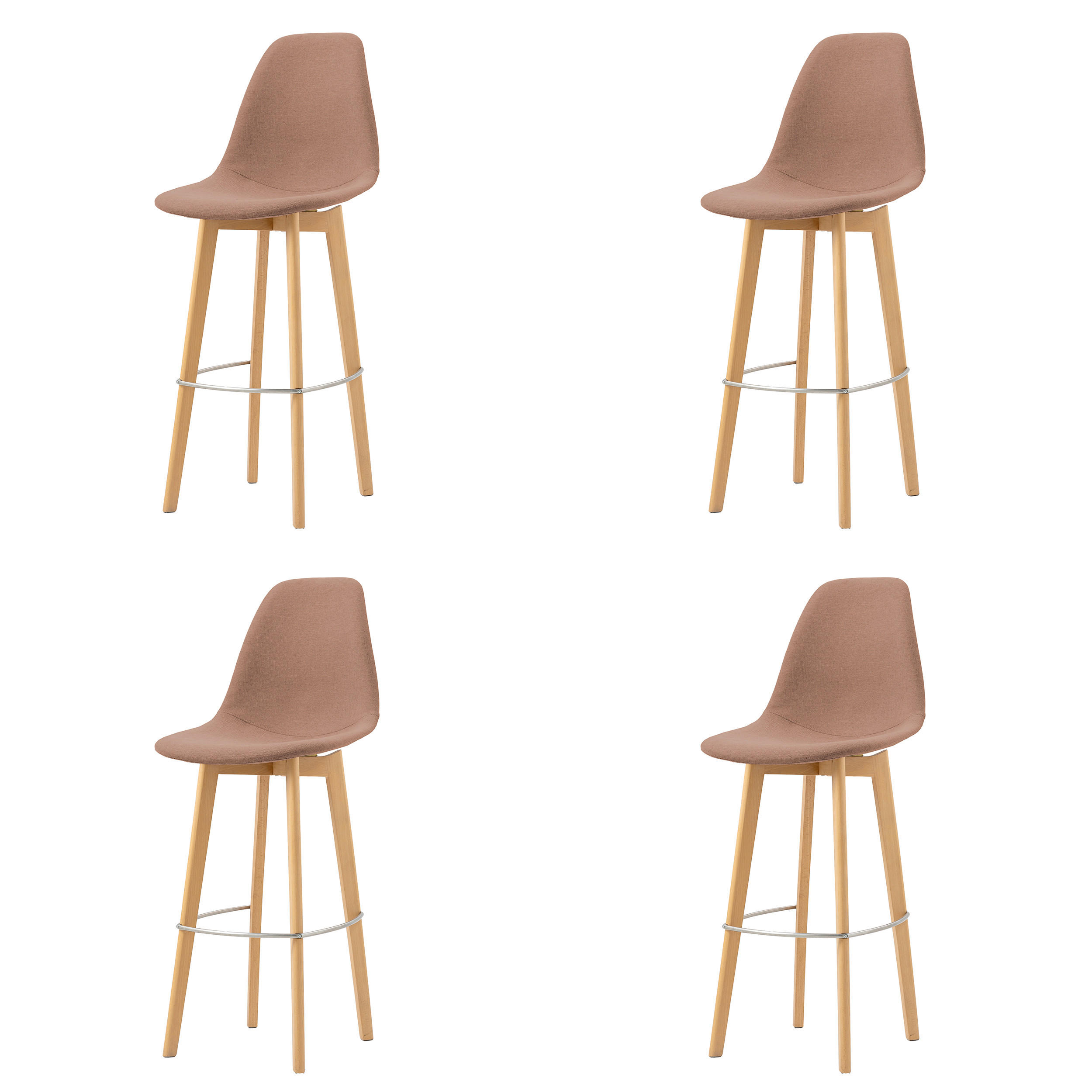 BARHOCKER-SET in Braun  - Braun, MODERN, Holz/Metall (47/119/53cm) - MID.YOU