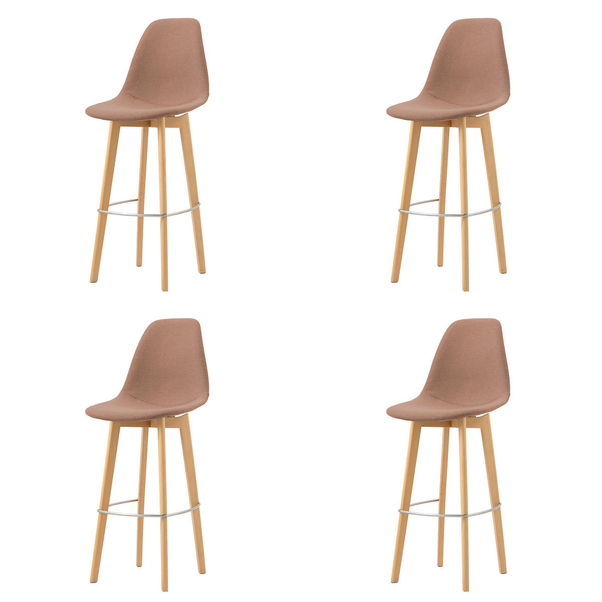 BARHOCKER-SET in Braun  - Braun, MODERN, Holz/Metall (47/119/53cm) - MID.YOU