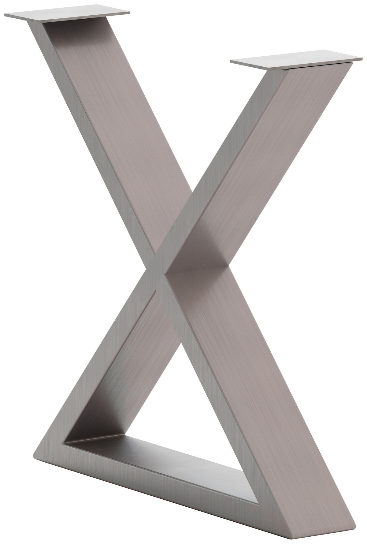 TISCHGESTELL Edelstahlfarben  - Edelstahlfarben, Design, Metall (73/17/74cm) - Waldwelt
