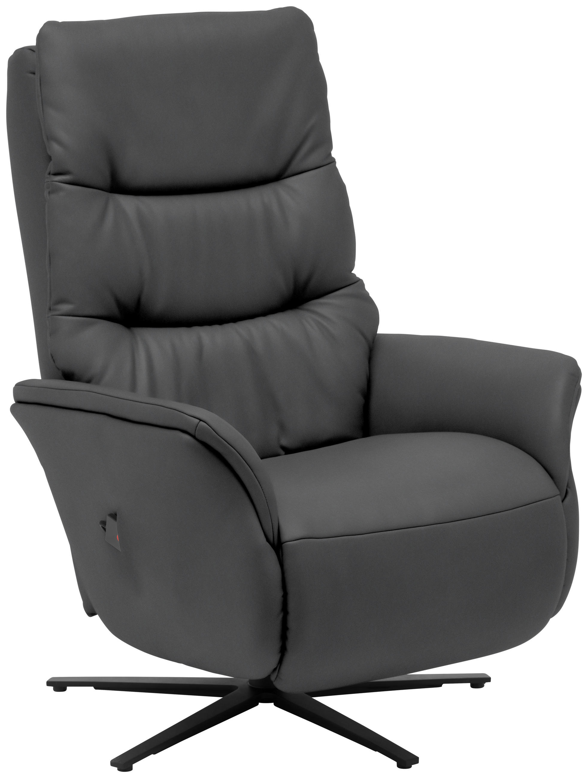 MASSAGESESSEL Echtleder Grau    - Anthrazit/Grau, KONVENTIONELL, Leder/Metall (74/114/97cm) - Himolla