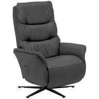 MASSAGESESSEL Grau  - Anthrazit/Grau, Konventionell, Leder/Metall (74/114/97cm) - Himolla