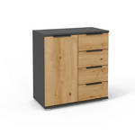 KOMMODE  in 80/84/42 cm  - Eichefarben/Graphitfarben, KONVENTIONELL, Holzwerkstoff/Kunststoff (80/84/42cm) - Xora