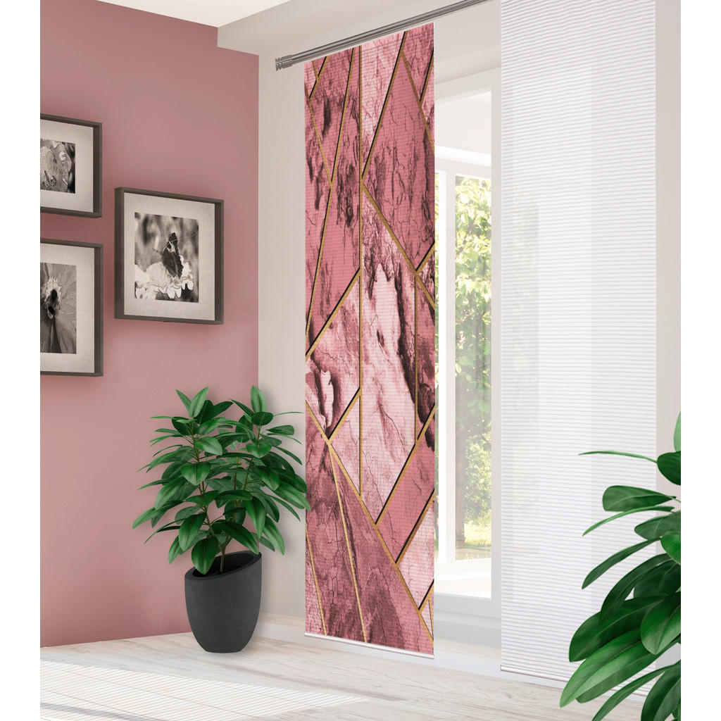 Thumbnail - Xxxl Flächenvorhang Signum, Rosa, Textil, Abstraktes, 60x245 cm, mit Paneelwagen, Wohntextilien, Gardinen & Vorhänge, Sc...