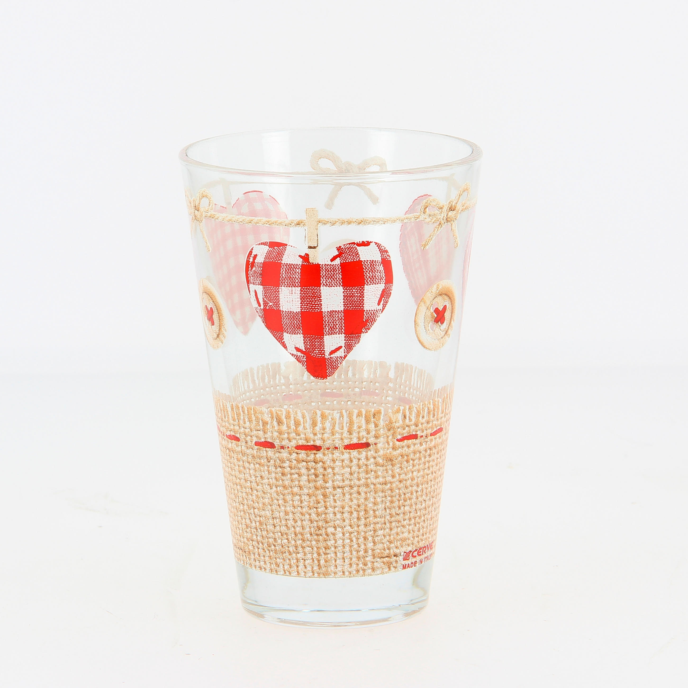 ÜVEG 310 ml  - piros/áttetsző, Romantik / Landhaus, Üveg (0,31l)