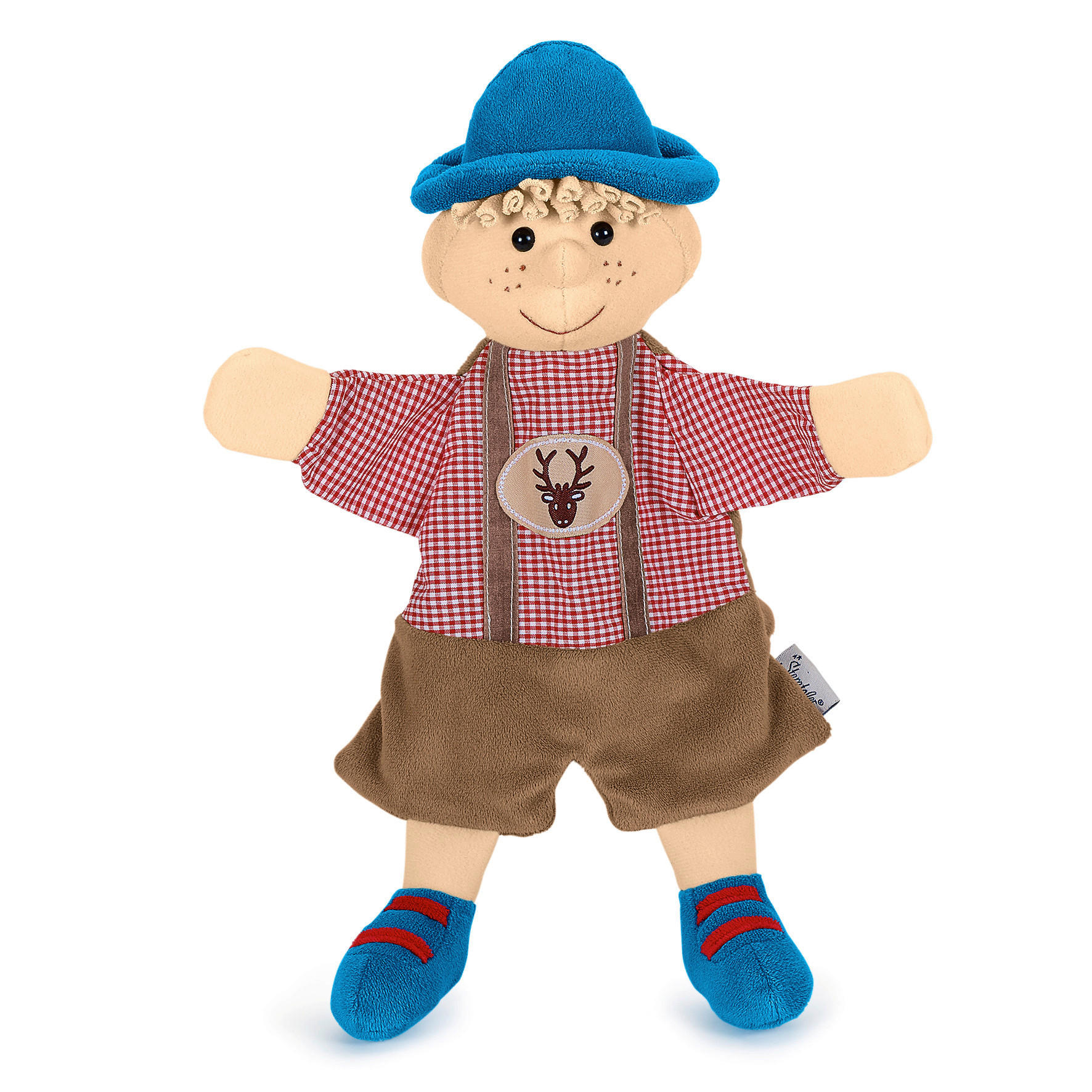 Sterntaler Handpuppe Seppel Blau, Braun, Rot, Beige 27x9x32 cm