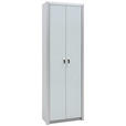 GARDEROBENSCHRANK  in 66/195/33 cm  - Alufarben/Weiß, Design, Glas/Holzwerkstoff (66/195/33cm) - Dieter Knoll