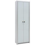 GARDEROBENSCHRANK  in 66/195/33 cm  - Alufarben/Weiß, Design, Glas/Holzwerkstoff (66/195/33cm) - Dieter Knoll